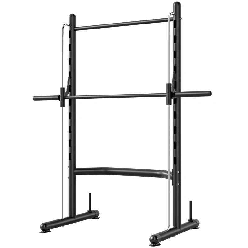 HOMCOM Adjustable Squat Rack, with Pull Up Bar, Barbell Bar for Home Gym