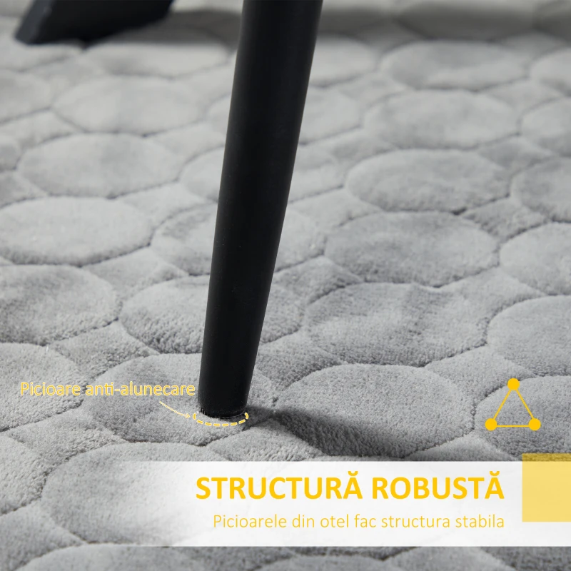 Homcom Set 2 Scaune Dining Elegante din Catifea – Spatar inalt