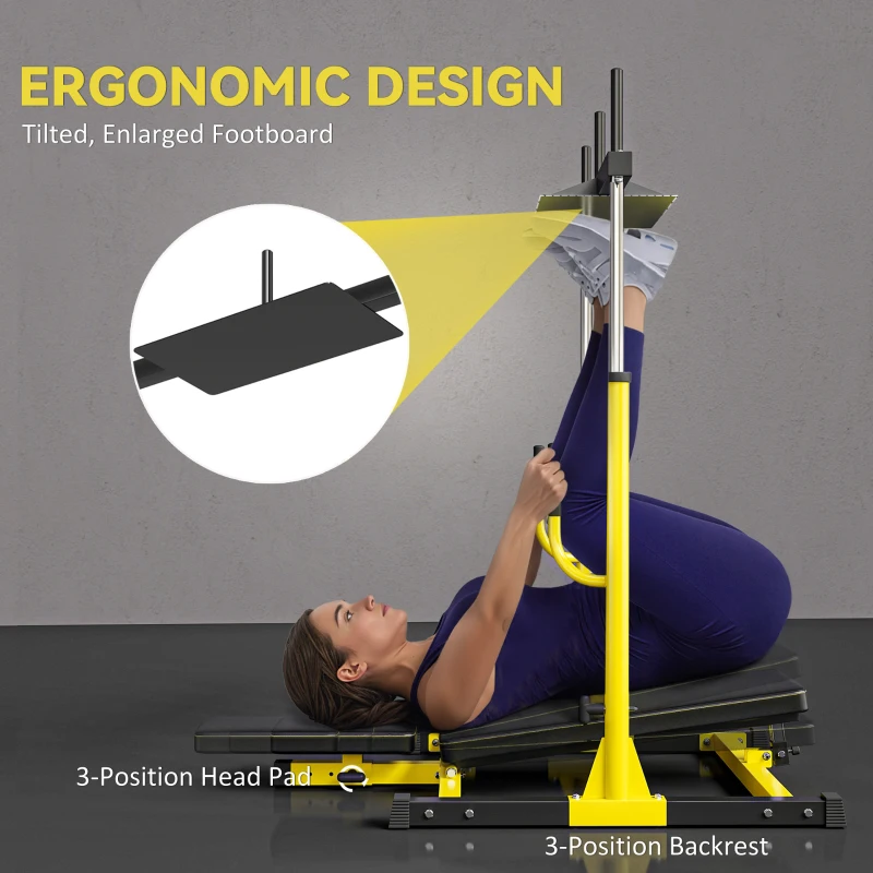 SPORTNOW Vertical Leg Press Machine with Adjustable Leg, Back and Head Positions, 1" Standard Plate Compatible, Yellow