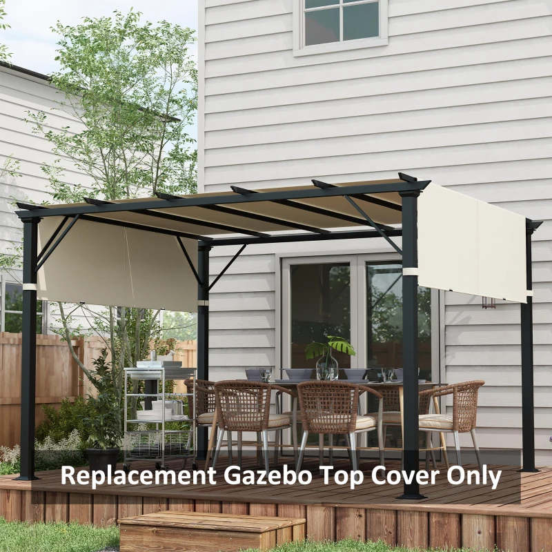Outsunny 2 Pcs UV Protection Pergola Replacement Canopy, Pergola Shade Cover, Easy to Install, for 3 x 3(m) Pergola, Cream White