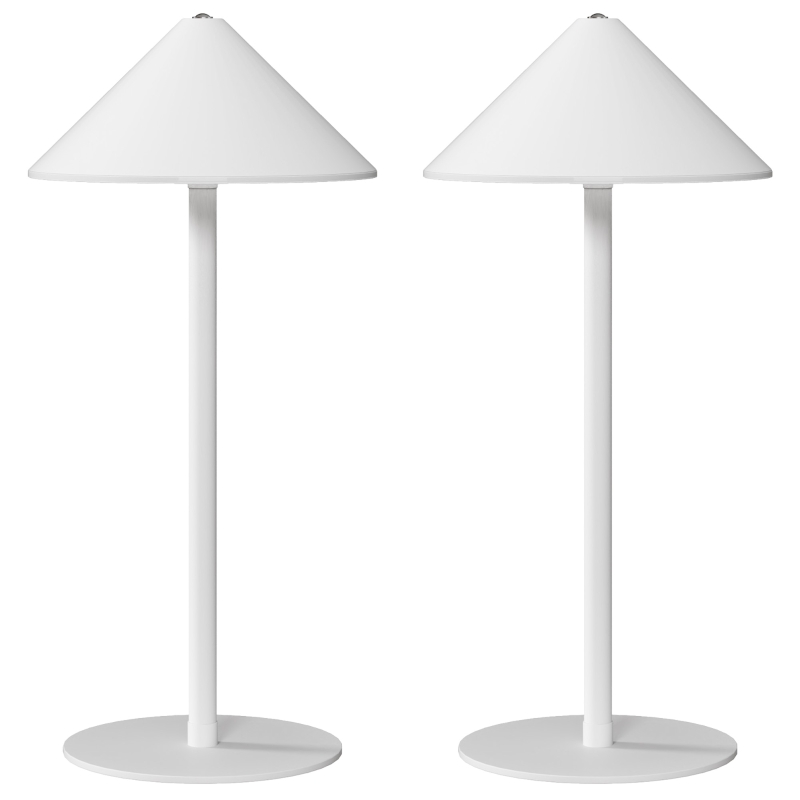 HOMCOM LED-Tischlampe mit USB-Kabel, Touchschalter, Metall, wiederaufladbar, Weiß