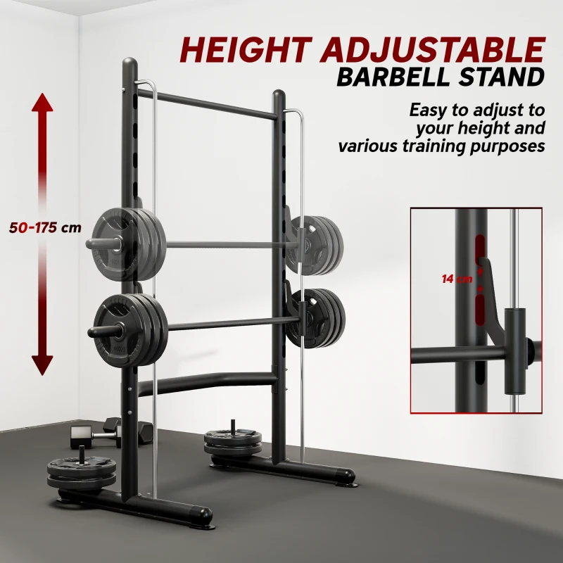 HOMCOM Adjustable Squat Rack, with Pull Up Bar, Barbell Bar for Home Gym