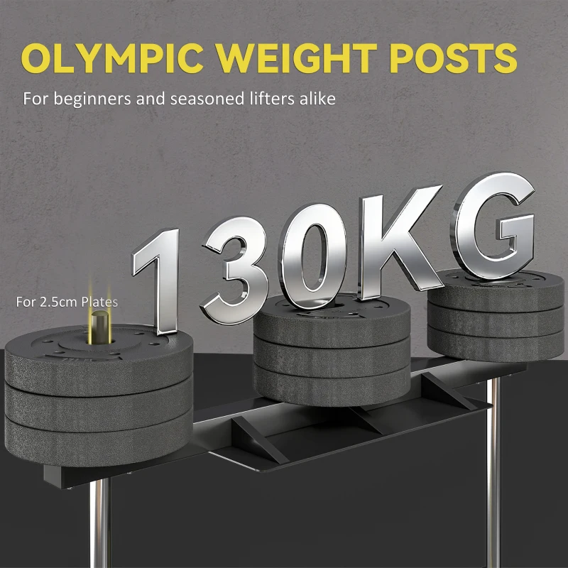 SPORTNOW Vertical Leg Press Machine with Adjustable Leg, Back and Head Positions, 1" Standard Plate Compatible, Yellow