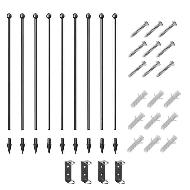 PawHut Țarc pentru câini cu 8 panouri modulabile pentru interior și exterior, din oțel, 164x164x60 cm, negru