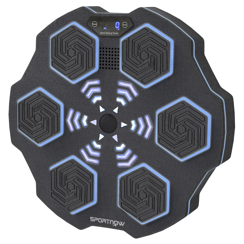 SPORTNOW Musikboxmaschine, Bluetooth-Boxgerät, Wandmontage, 9 Geschwindigkeiten und Modi, LED-Lichter, Schwarz