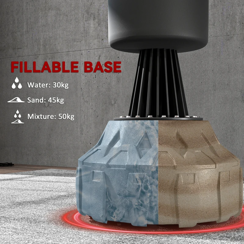 SPORTNOW 175cm Heavy Boxing Bag with Stand and Suction Cup Base