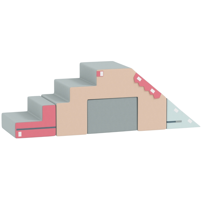 AIYAPLAY 2-teiliges weiches Spielblöcke-Set für Kleinkinder, Kunstleder, Schaumstoff, zum Klettern, Bauen, Spielen, Bunt(m-1)