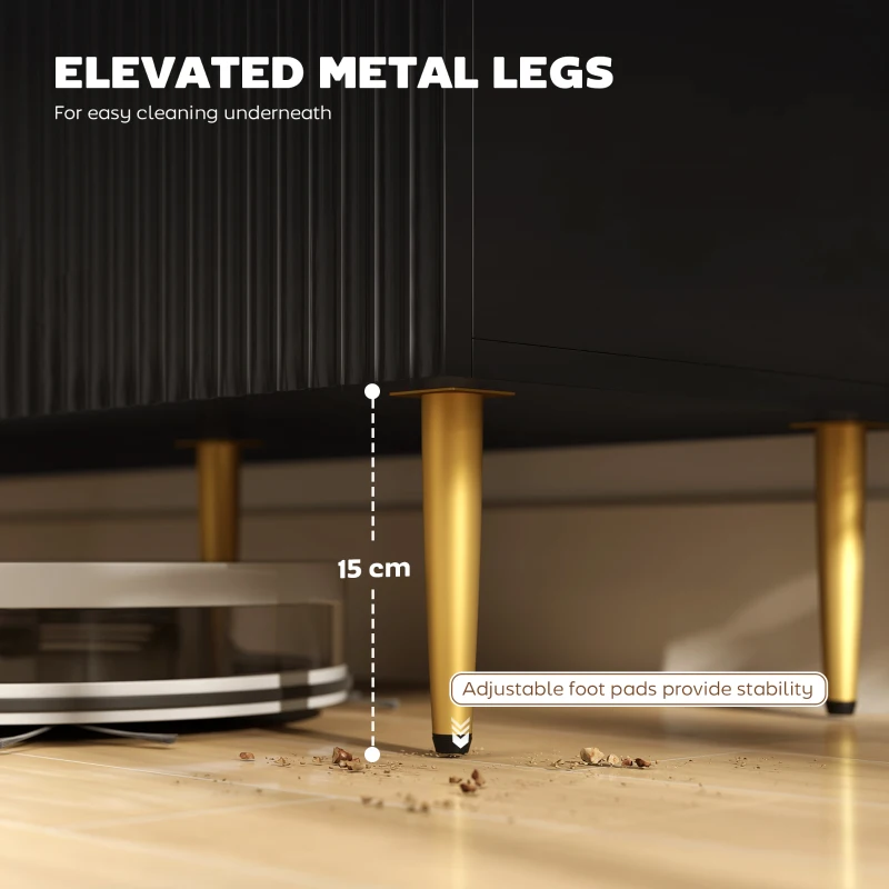 HOMCOM 2-Door Sideboard with 3 Drawers and Adjustable Shelves - Black