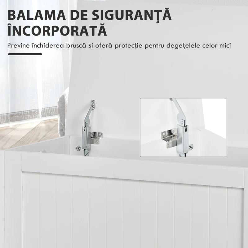 HOMCOM Banca de Depozitare din MDF Deschidere cu Blocare de siguranta 81x40x46cm