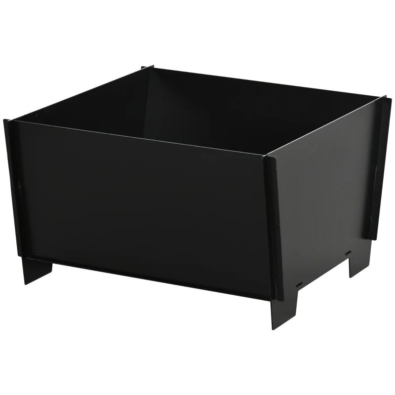 Outsunny Feuerschale demontierbar steckbar Feuerkorb Feuerstelle für Garten Camping BBQ Stahl Schwarz 50 x 50 x 30 cm