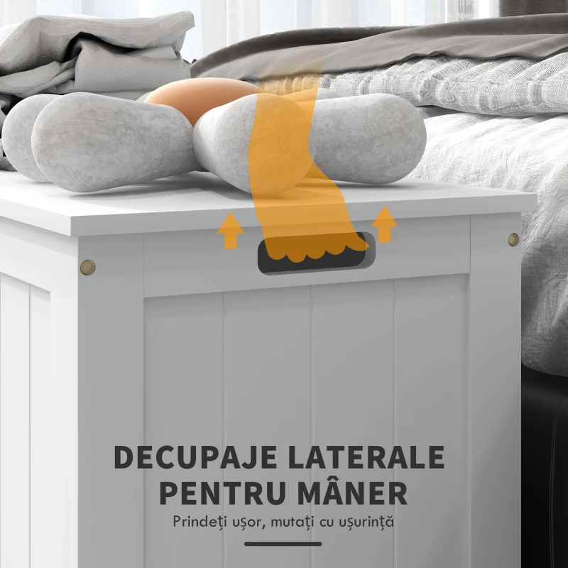 HOMCOM Banca de Depozitare din MDF Deschidere cu Blocare de siguranta 81x40x46cm