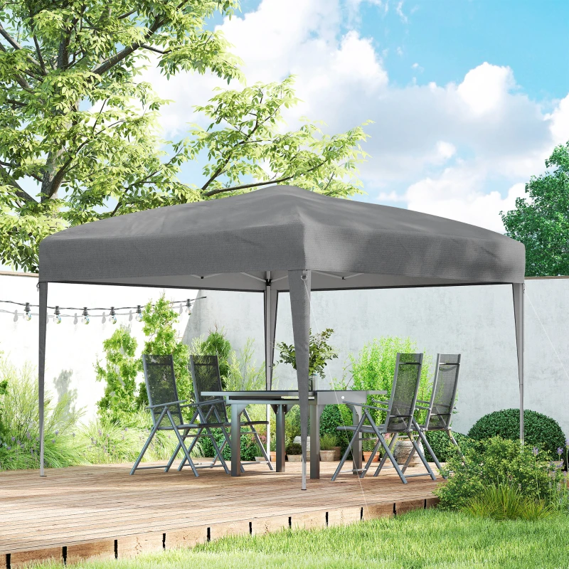 Outsunny 3 x 3 m Garden Pop Up Gazebo Marquee Party Tent Wedding Canopy, Height Adjustable with Carrying Bag, Grey