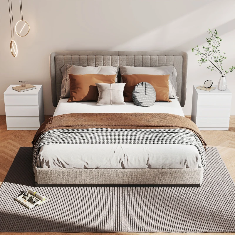 HOMCOM Cómoda com 3 Gavetas com Fecho Suave para Quarto Escritório Estilo Moderno 45x40x52,8 cm Branco