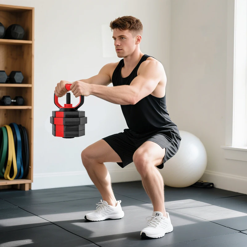 SPORTNOW 4-in-1 Hantelset Kurzhantel Set Kurzhanteln Langhanteln verstellbar 20 KG für Krafttraining Zuhause