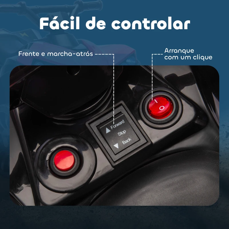 AIYAPLAY Quadriciclo Elétrico para Crianças 6 V Quadriciclo para Crianças com Velocidade até 3 km/h Faróis e Música 70x42x45 cm Rosa