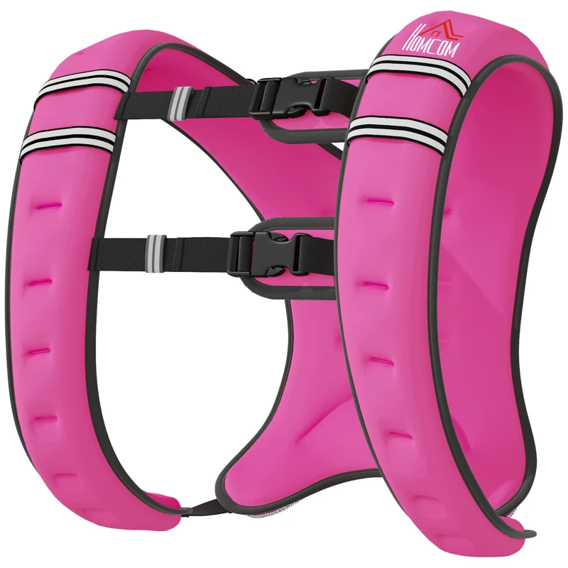 HOMCOM Giubbotto Zavorrato 8kg Traspirante con Tasca Portaoggetti e Spallacci, in tessuto Oxford, 40x35 cm, Rosa