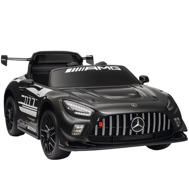 AIYAPLAY Carro Elétrico para Crianças Mercedes-AMG GT3 Evo12V com Controlo Remoto 2,4G e Motor Duplo 115x66x44 cm Preto