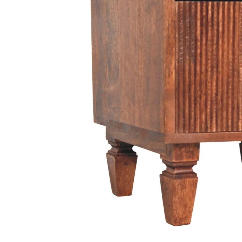 Solid Wood Harper Bedside Table with Eco-Conscious Durable Build, Bedside Cabinet with 2 Smooth-Gliding Drawers, 40L x 42W x 55H cm, Brown