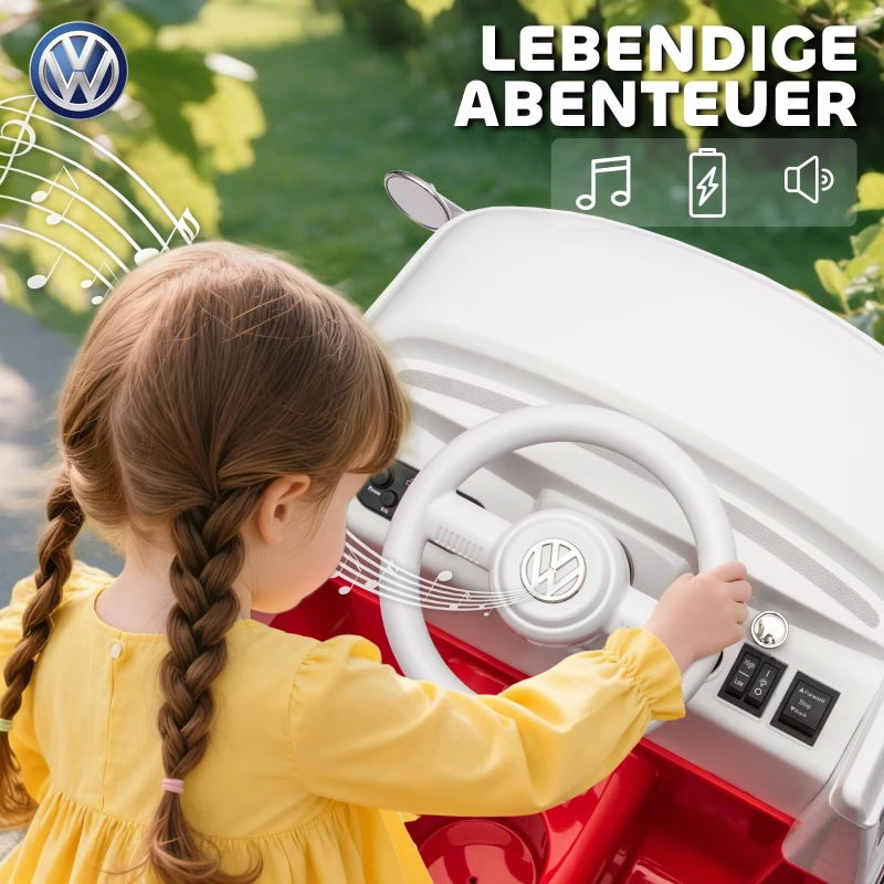 AIYAPLAY Kinder Elektroauto, 12V Kinderfahrzeug mit MP3, Doppelmotor, Elektrofahrzeug mit Hupe, Sanftanlauf, 89x49x41,5 cm, Rot