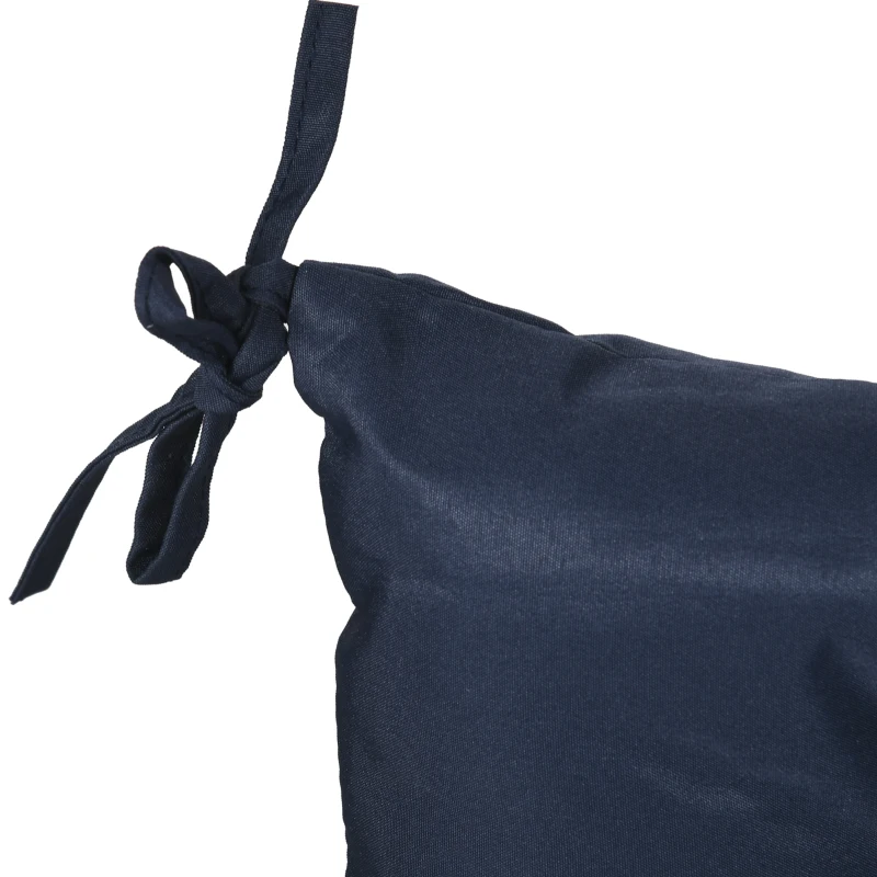 Outsunny Set da 2 cuscini, 98 x 50 cm cuscini per sedia con laccetti, rivestimento in tessuto, 8 cm spessi, blu scuro