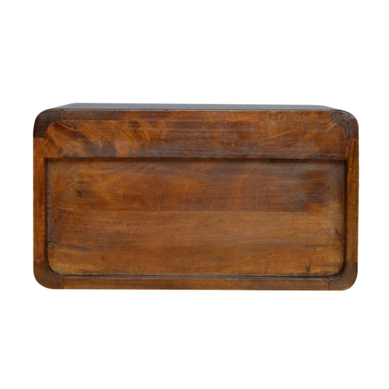 Solid Mango Wood Wall-Mounted Bedside Shelf with Drawer and Open Shelf, Space-Saving Cabinet for Bedroom, 32L x 45W x 25H cm, Brown