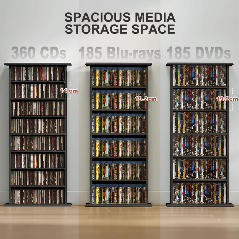HOMCOM 360 CD Storage Unit - Black
