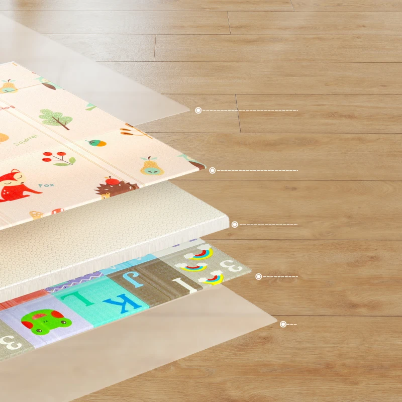 AIYAPLAY Tapis de jeu pour bébé pliable et réversible, tapis de sol en mousse épais, 180 x 150 x 1 cm, multicolore