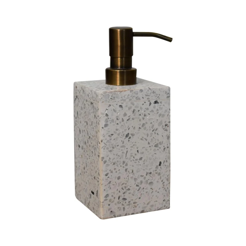 5-Piece Marble Bathroom Accessory Set with Timeless Design, Hand-finished Artisan Pieces with Versatile Styling, 7.5L x 7.5W x 19H cm, White