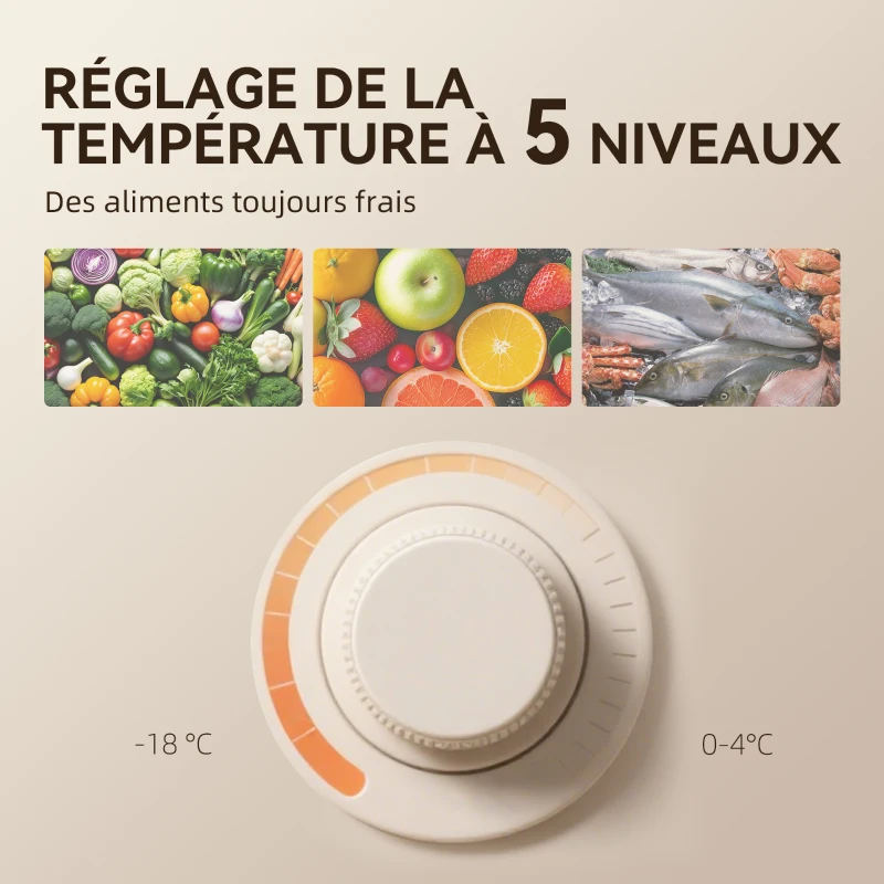 HOMCOM Réfrigérateur congélateur 88 L, petit réfrigérateur combiné avec portes réversibles et éclairage, 45,5x50x86,5cm, gris(m-8)