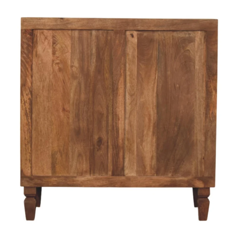 Solid Wood Bedside Cabinet with Eco-friendly Mango Wood, Bedside Table with 3 Drawers for Generous Storage, 35L x 83W x 87H cm, Brown