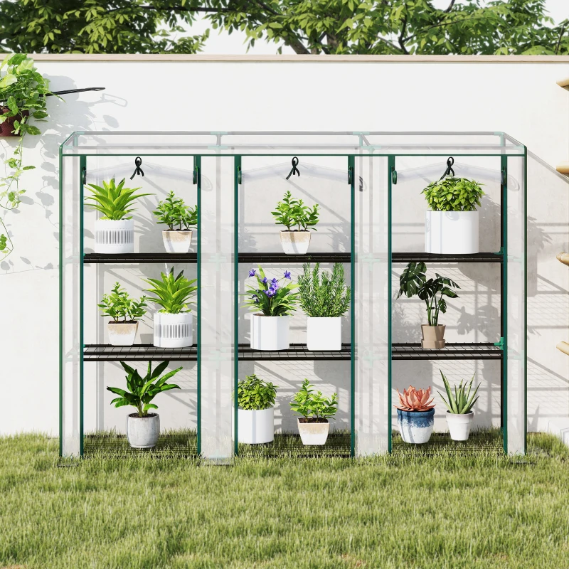 Outsunny 46 x 215cm Nine-Shelf Greenhouse