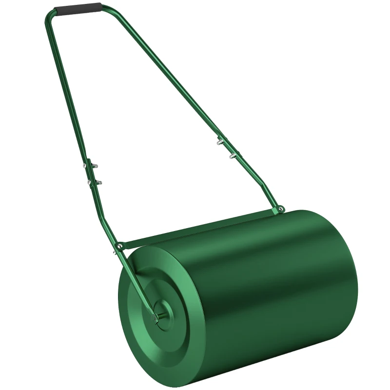 Outsunny Rullo per Prato da 63L di Capacità con Lama Raschiante, in Metallo, 123x58x40 cm, Verde Scuro