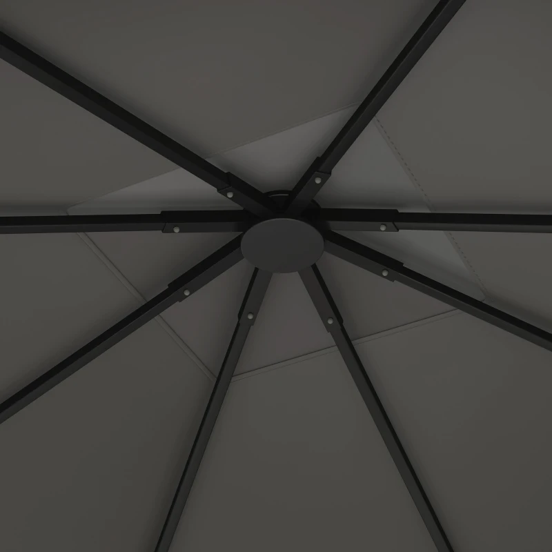 Outsunny Vervangend dak voor paviljoen 3 x 3 m waterafstotend paviljoendak UPF30+ vervanghoes Oxford-stof, 370 g/m², Grijs