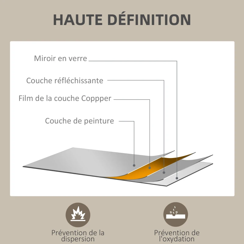 HOMCOM Miroir mural rectangulaire 80 x 60 cm, cadre en bois noir, idéal pour la salle de bain, salon ou chambre