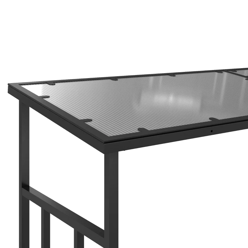 Outsunny Abrigo para Lenha Exterior Suporte 2000 Kg com Capa Protetora Impermeável 185x62x184 cm Preto