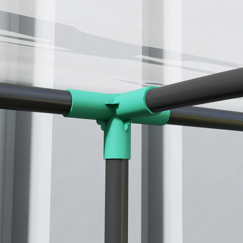 Outsunny Estufa de Jardim Encostada Estufa de Varanda Lona Reforçada em Pvc 2 Portas Enroláveis 214x118x212 cm Transparente