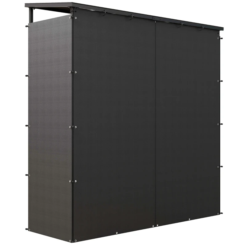 Outsunny Abrigo para Lenha Exterior Suporte 2000 Kg com Capa Protetora Impermeável 185x62x184 cm Preto