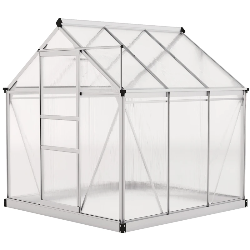 Outsunny 6 x 6ft Polycarbonate Greenhouse - Clear