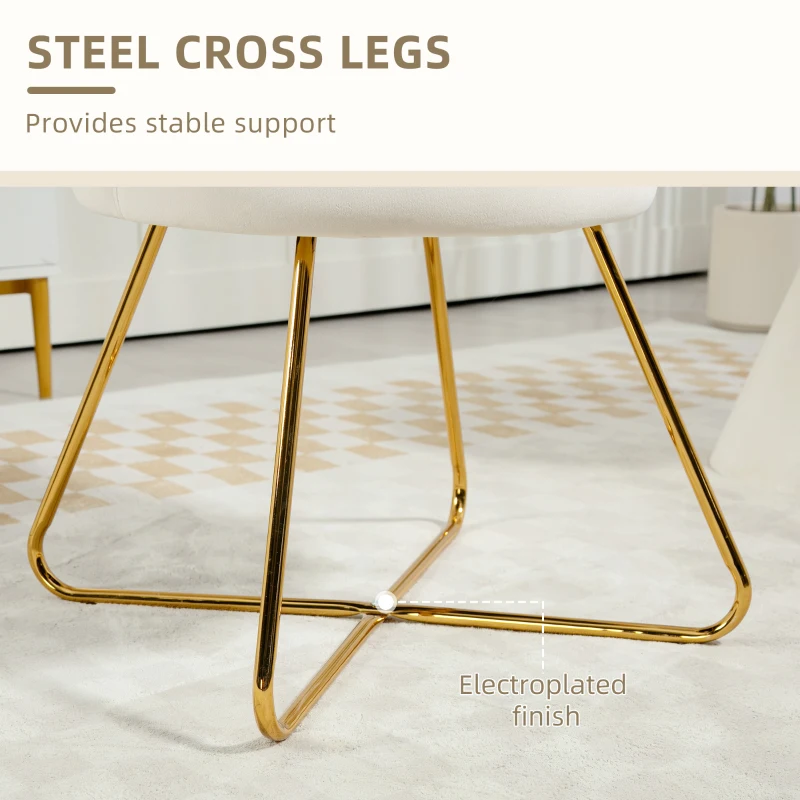 HOMCOM Velvet-Feel Lotus Petal Accent Chair - Green