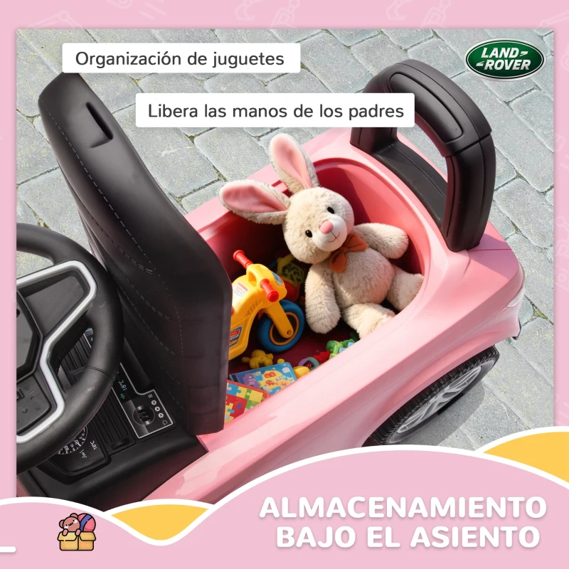 AIYAPLAY Coche Correpasillos con Licencia de Land Rover para Niños 18-36 Meses con Almacenaje Bocina Sonidos de Motor Rosa
