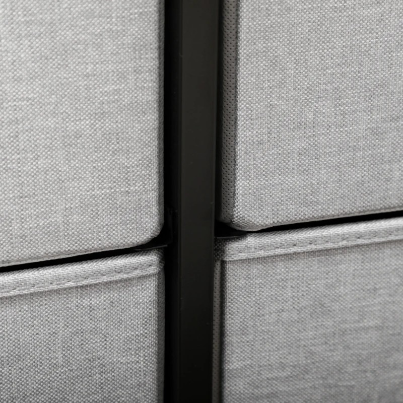 HOMCOM Cômoda 8 Gavetas em Tecido Não Tecido Móvel de Arrumação Gaveta Dobrável Estrutura em Aço 80x30x81,5 cm Preto