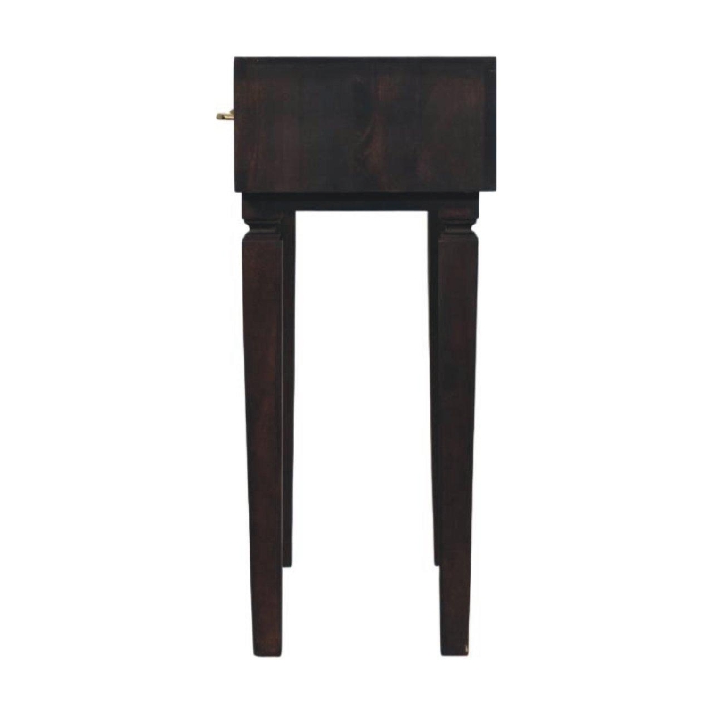 Solid Wood Arno Console Table with 2 Smooth-Gliding Drawers, Handcrafted Bedside Table with Mango Wood, 35L x 80W x 82H cm, Brown