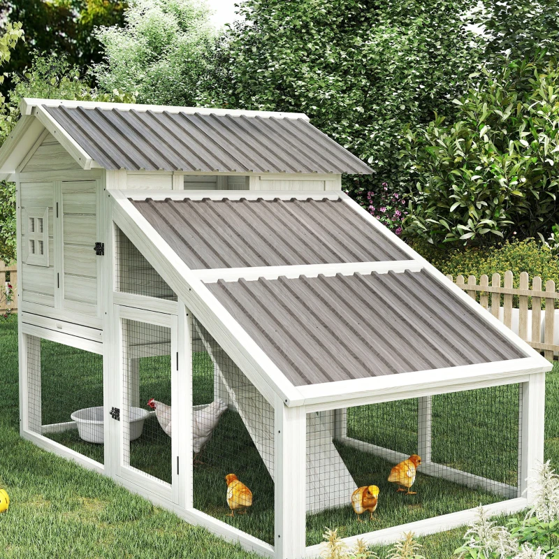 Outsunny Conjunto de 12 Painéis em Aço Galvanizado Resistentes Às Intempéries 129x45 cm Efeito Madeira Cinza Claro