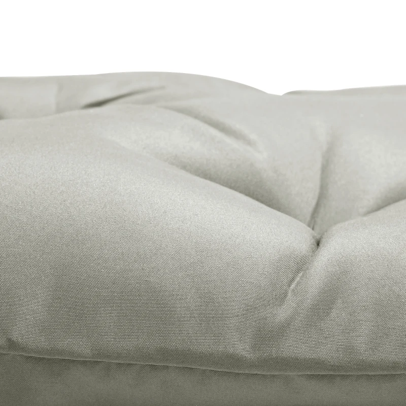 Outsunny Lot de 2 coussins, 98 x 50 cm coussins de chaise avec liens, housse en tissu, 8cm d'épaisseur Gris clair