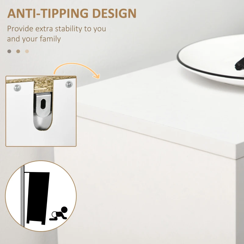 HOMCOM Three Drawer Slim Shoe Storage Cabinet, 12 Shoe Pairs - White