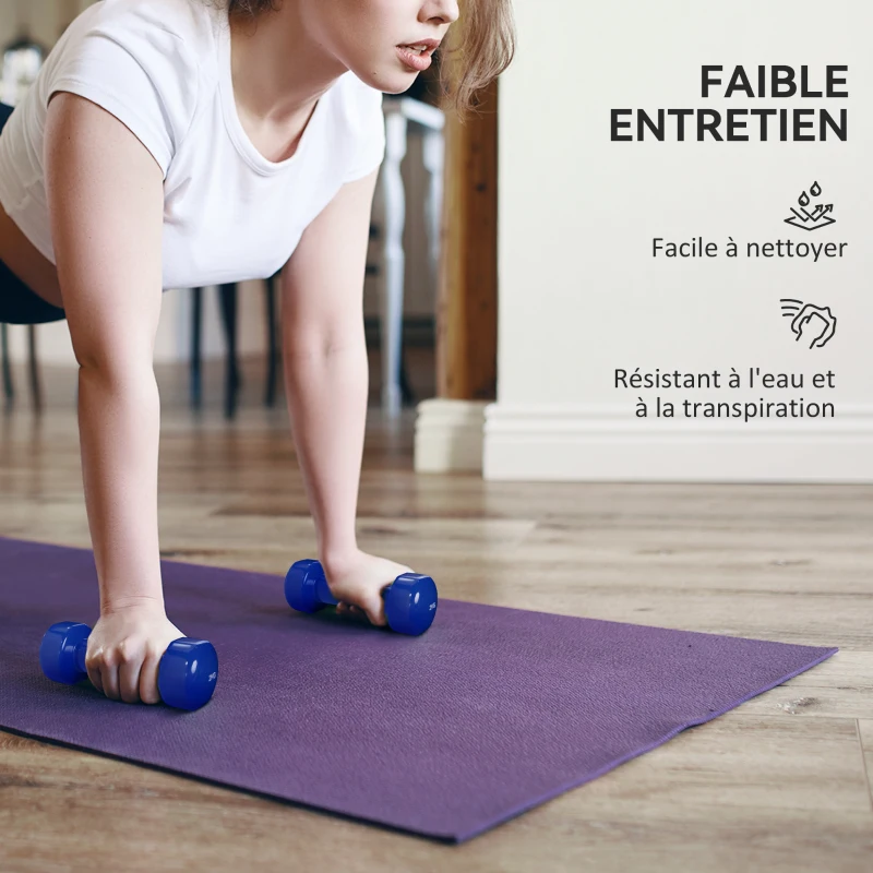 Conjunto de halteres total 10 kg - Colaboração Aosom.fr x FFHandball - pares de 0,5/1/1,5/2 kg com mala metal PU