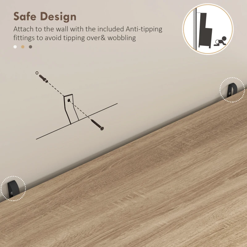 HOMCOM 172cm Kitchen Cupboard, Freestanding Storage Cabinet with Doors and Shelves, Modern 2-Door Kitchen Pantry Cupboard for Dining Room, White