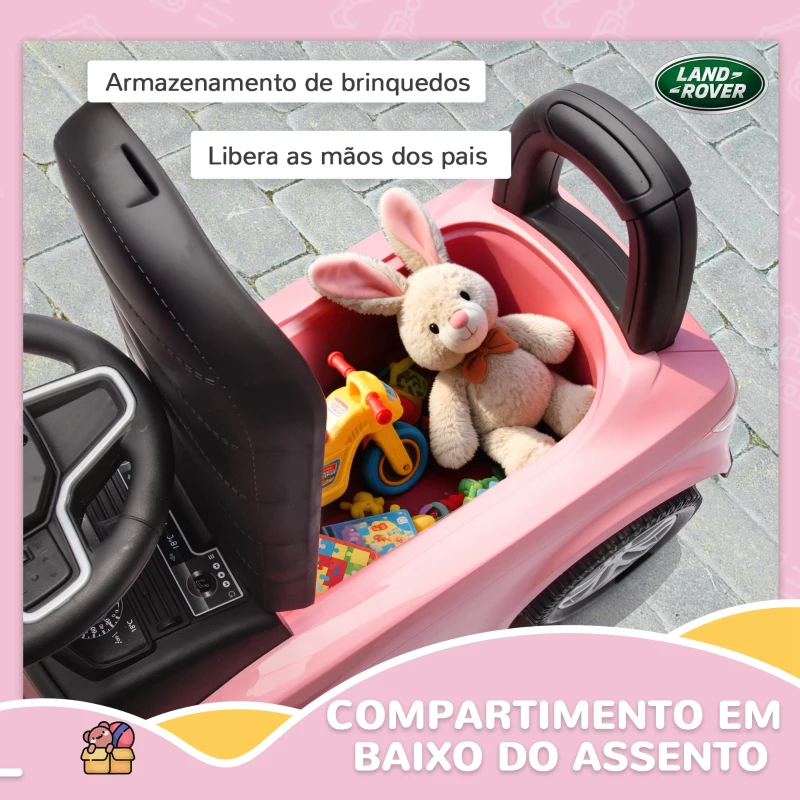 AIYAPLAY Carro Andador para Crianças  com Licença de Land Rover com Armazenamento Buzina Sons de Motor 65,5x28x42 cm Rosa