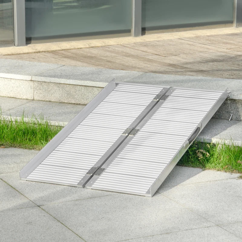 HOMCOM Rampe de chargement rampe d'accès pour fauteuil roulant pliable antidérapante capacité de chargement 270 kg