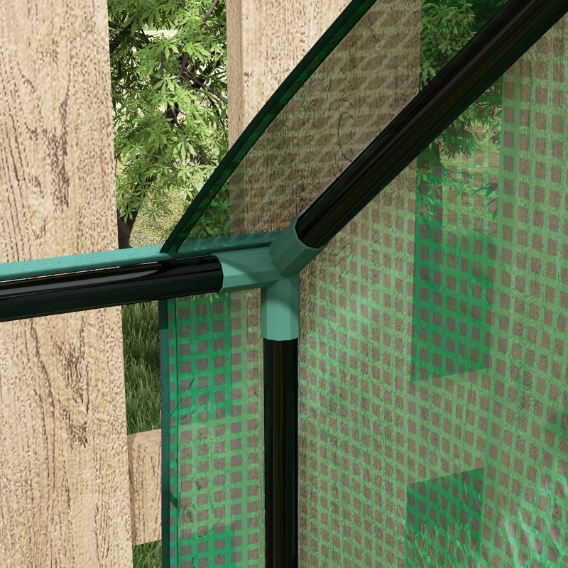 Outsunny 61 x 61cm Garden Planter Bed, with Cover - Green and Silver